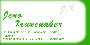 jeno krumenaker business card